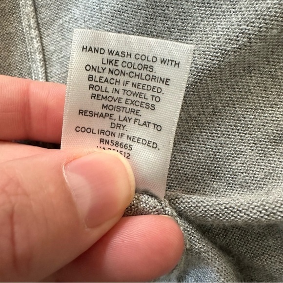 Halogen Light Gray Cropped Sleeve Cardigan Sweater - Picture 6 of 6